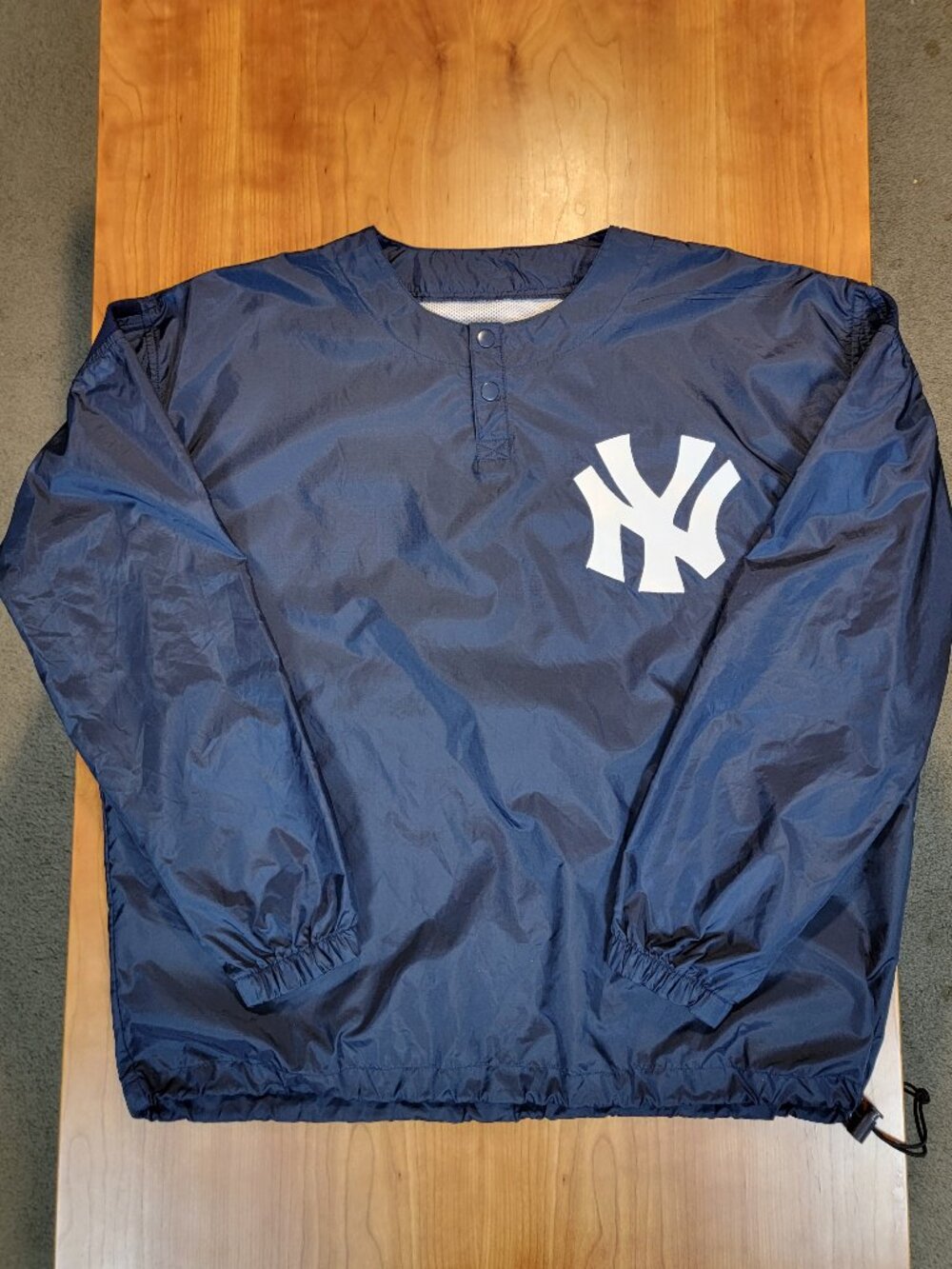 Vintage 90s MLB Navy New York Yankees Majestic Pullover Nylon Rain Jacket - M - Picture 6 of 13